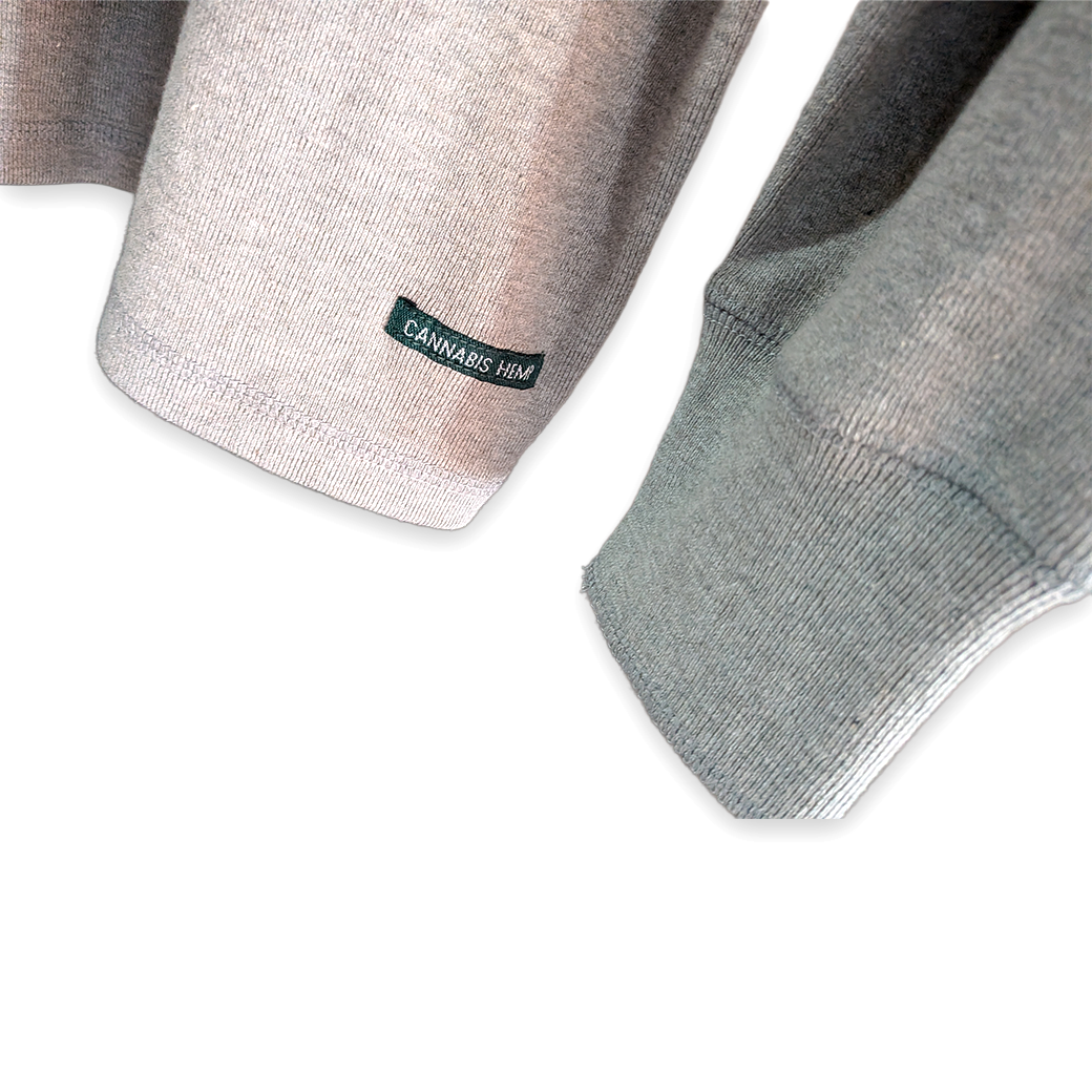 A HOPE HEMP ヘンプコットン ヘンリーネック L/S Tシャツ グレー