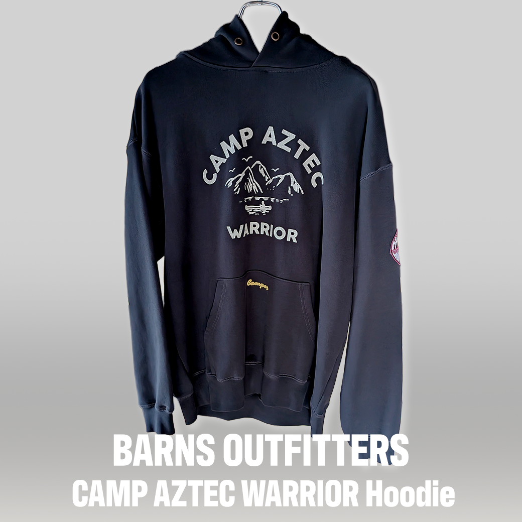 BARNS OUTFITTERS / CAMP AZTEC WARRIOR Hoodie / Vintage Crack Prin