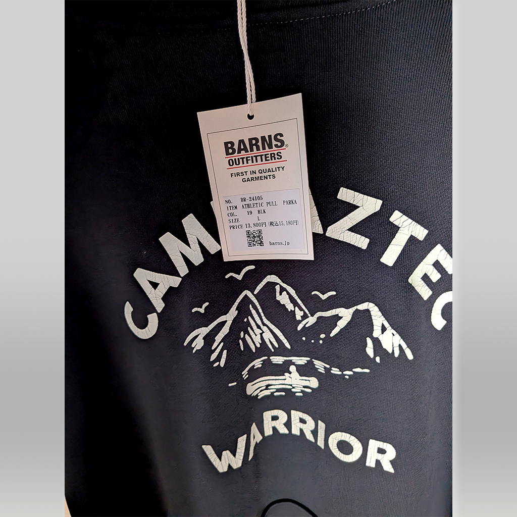 BARNS OUTFITTERS / CAMP AZTEC WARRIOR Hoodie / Vintage Crack Prin