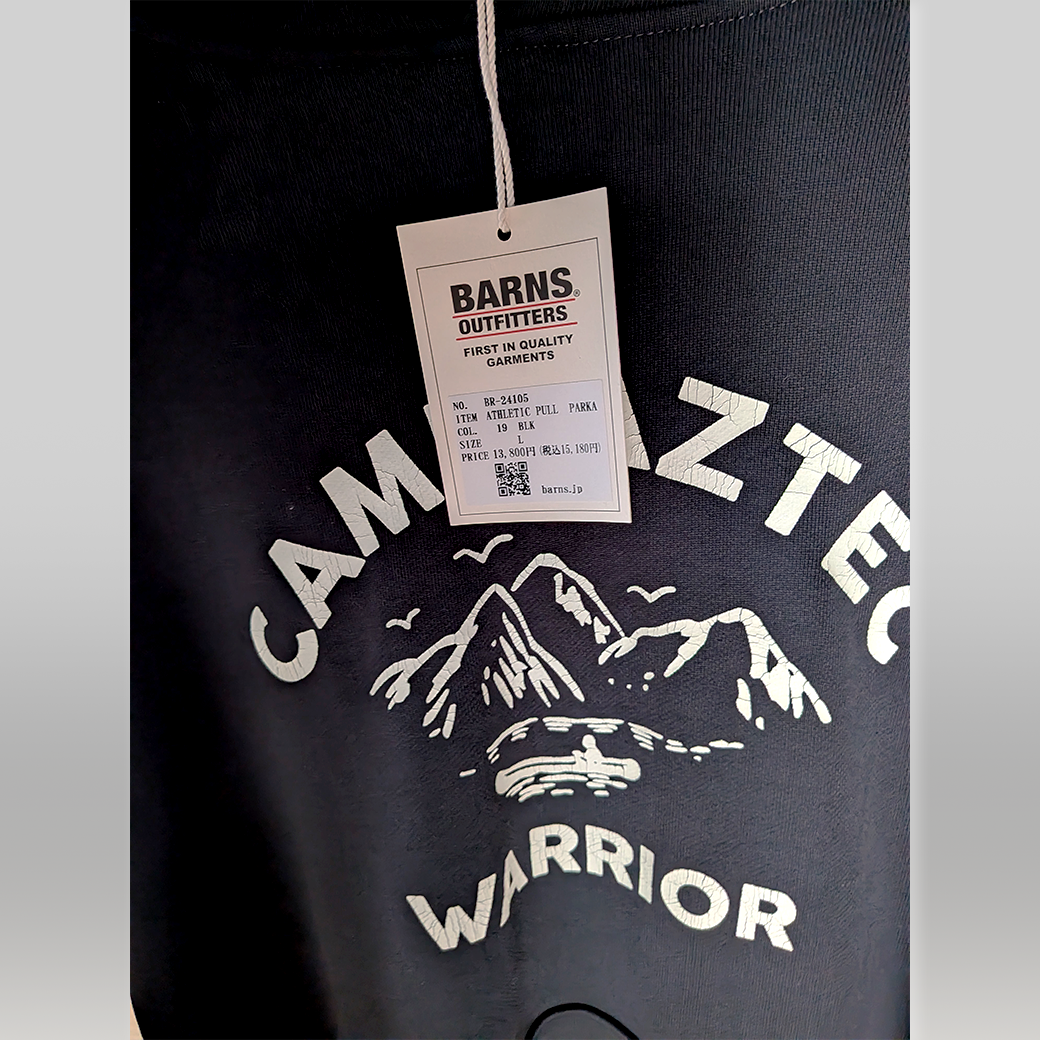 BARNS OUTFITTERS / CAMP AZTEC WARRIOR Hoodie / Vintage Crack Prin