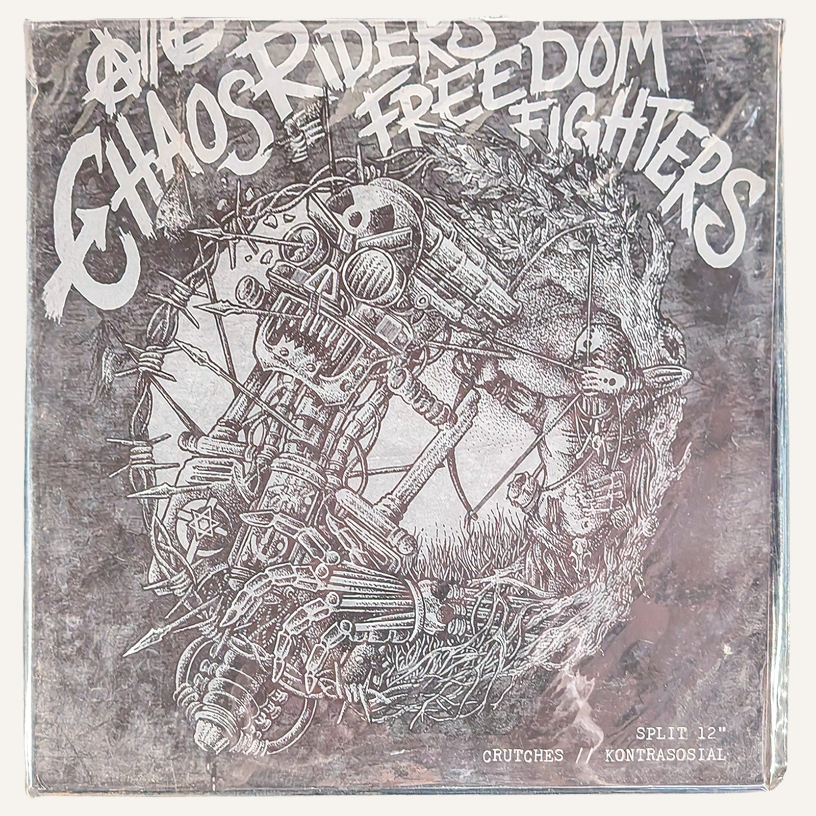 CRUTCHES KONTRASOSIAL Chaos Riders Freedom Fighters スプリットLP 表ジャケット