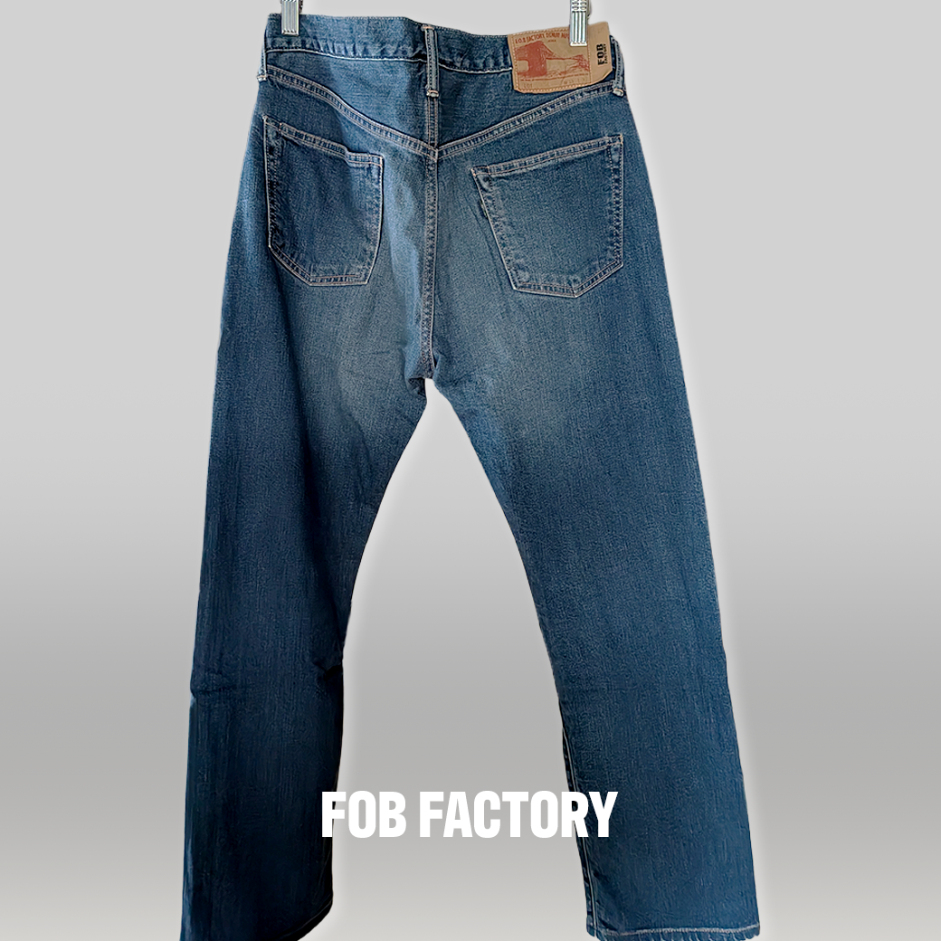 FOB FACTORY / Denim Pants / ダメージ・リペア / ブルー / 日本製 / Size 32 / Used ALBUM RICE