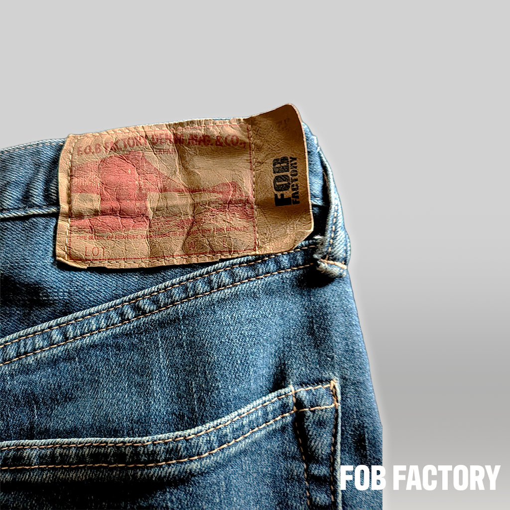 FOB FACTORY / Denim Pants / ダメージ・リペア / ブルー / 日本製 / Size 32 / Used ALBUM RICE