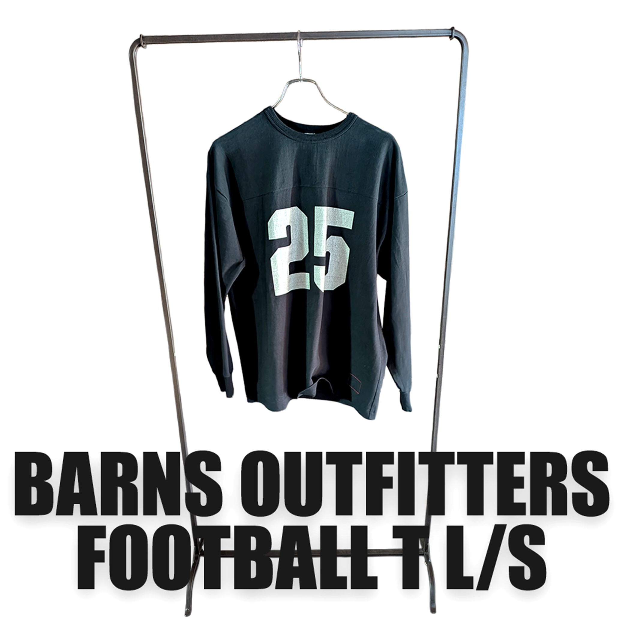 BARNS OUTFITTERS 25プリント フットボールL/S Tシャツ ブラック