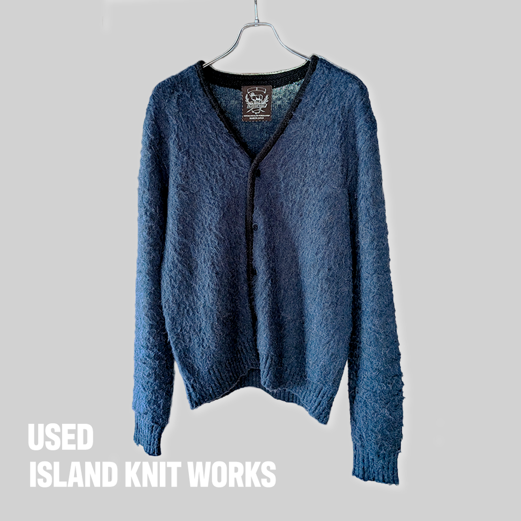 ISLAND KNIT WORKS Mohair Touch Cardigan / Navy / Size 2 ALBUM RICE