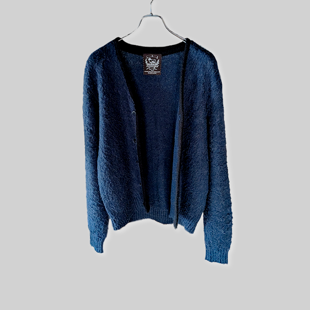 ISLAND KNIT WORKS Mohair Touch Cardigan / Navy / Size 2 ALBUM RICE
