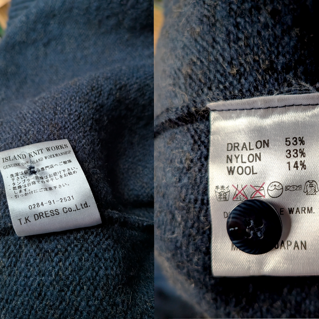ISLAND KNIT WORKS Mohair Touch Cardigan / Navy / Size 2 ALBUM RICE