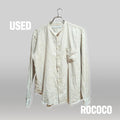 ROCOCO バンドカラーシャツ（ナチュラルストライプ / XL / 日本製 / USED） ALBUM RICE