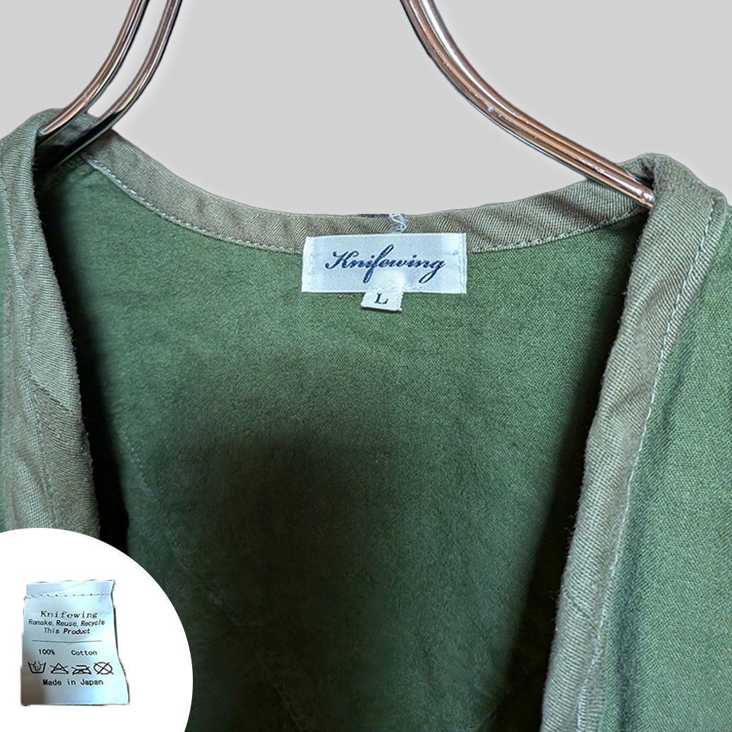 Knifewing リメイクカバーオール（オリーブグリーン / L / MADE IN JAPAN / USED）