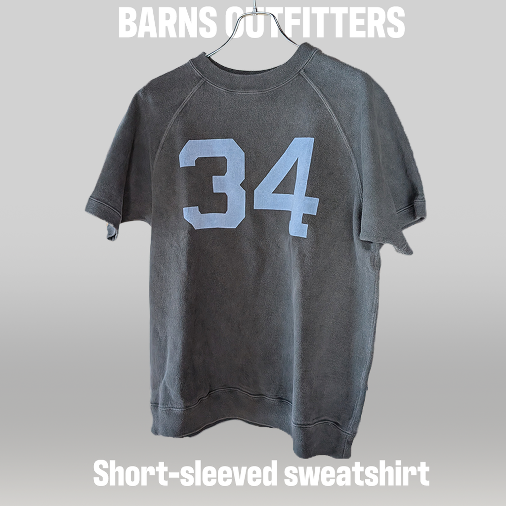 BARNS OUTFITTERS / 半袖スウェット “34” / Japan Made / Black Fade / Size M
