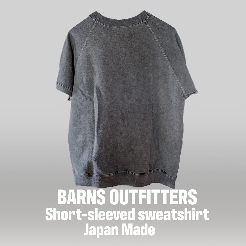 BARNS OUTFITTERS / 半袖スウェット “34” / Japan Made / Black Fade / Size M
