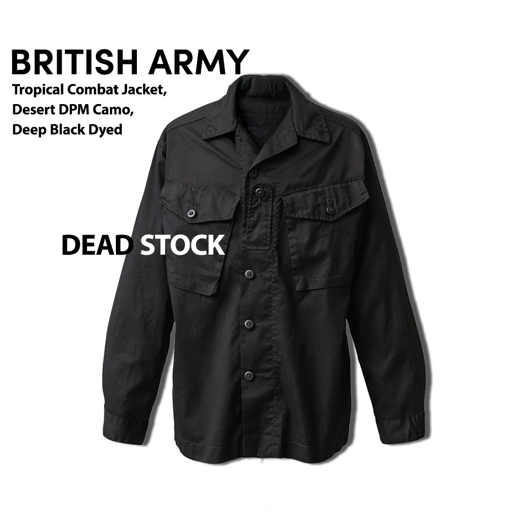 デッドストック イギリス軍 TROPICAL COMBAT ジャケット デザートDPMカモ DEEP BLACK染め