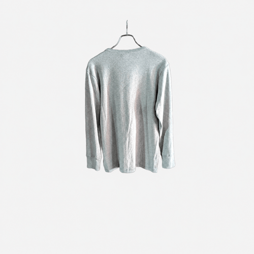 A HOPE HEMP ヘンプコットン ヘンリーネック L/S Tシャツ グレー