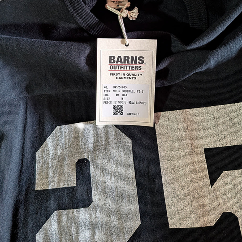 BARNS OUTFITTERS 25プリント フットボールL/S Tシャツ ブラック シャツ - ALBUM RICEシャツ