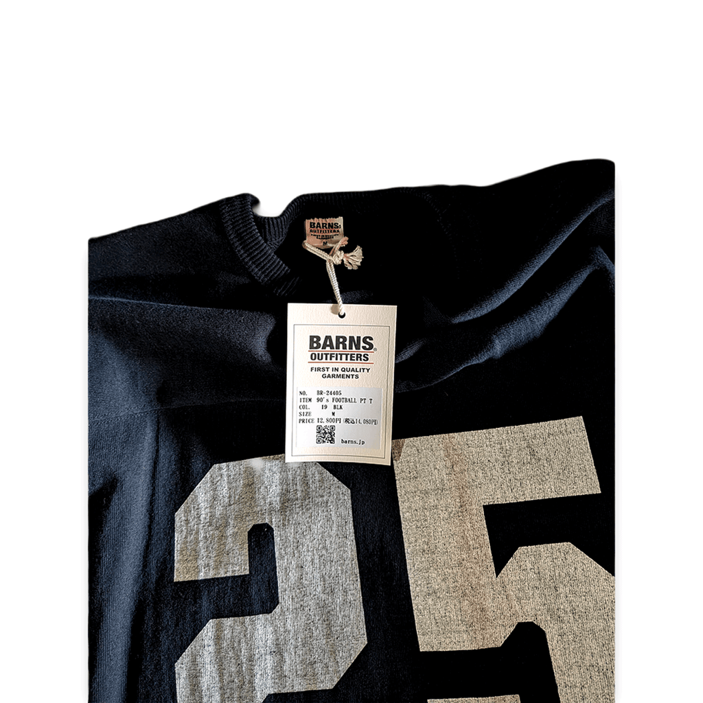 BARNS OUTFITTERS 25プリント フットボールL/S Tシャツ ブラック シャツ - ALBUM RICEシャツ