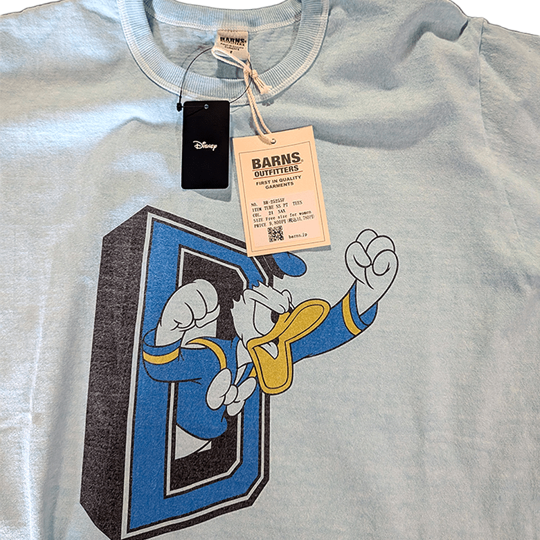 BARNS OUTFITTERS × Disney “D” Logo Donald Duck T-Shirt T-SHIRTS - ALBUM RICET-SHIRTS