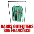 BARNS OUTFITTERS / サンフランシスコプリント 古着風ロングスリーブTシャツ グリーン シャツ - ALBUM RICEシャツ