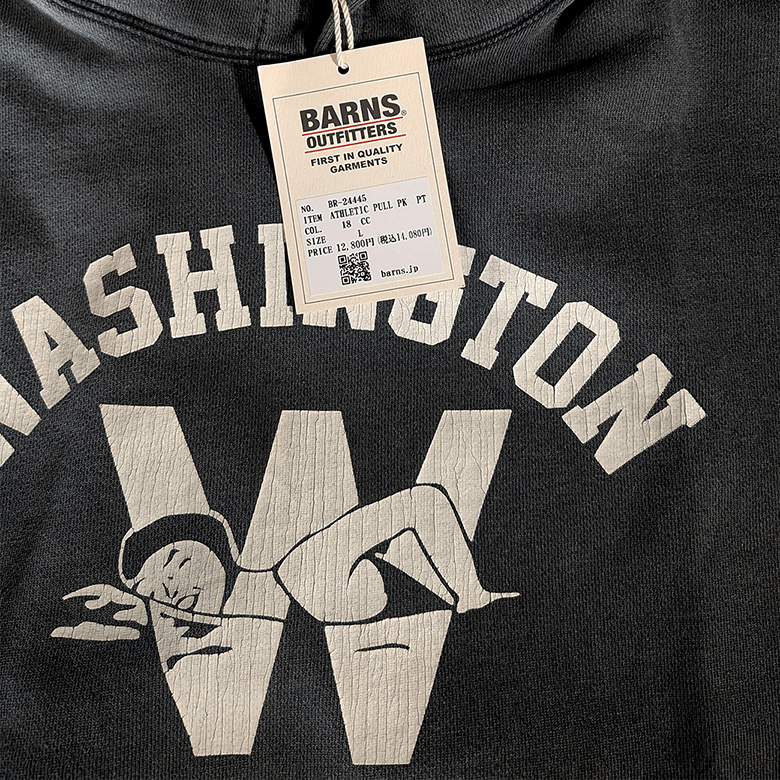 BARNS OUTFITTERS “WASHINGTON SWIM TEAM” Vintage Wash Hoodie スウェット - ALBUM RICEスウェット