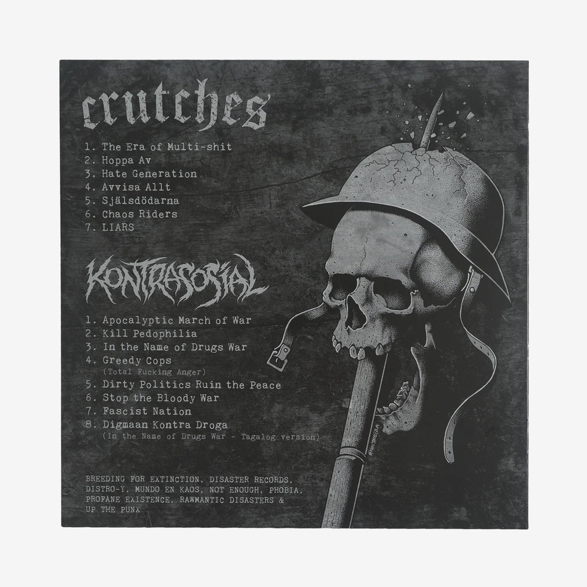 CRUTCHES / KONTRASOSIAL – CHAOS RIDERS // FREEDOM FIGHTERS SPLIT LP レコード - ALBUM RICEレコード