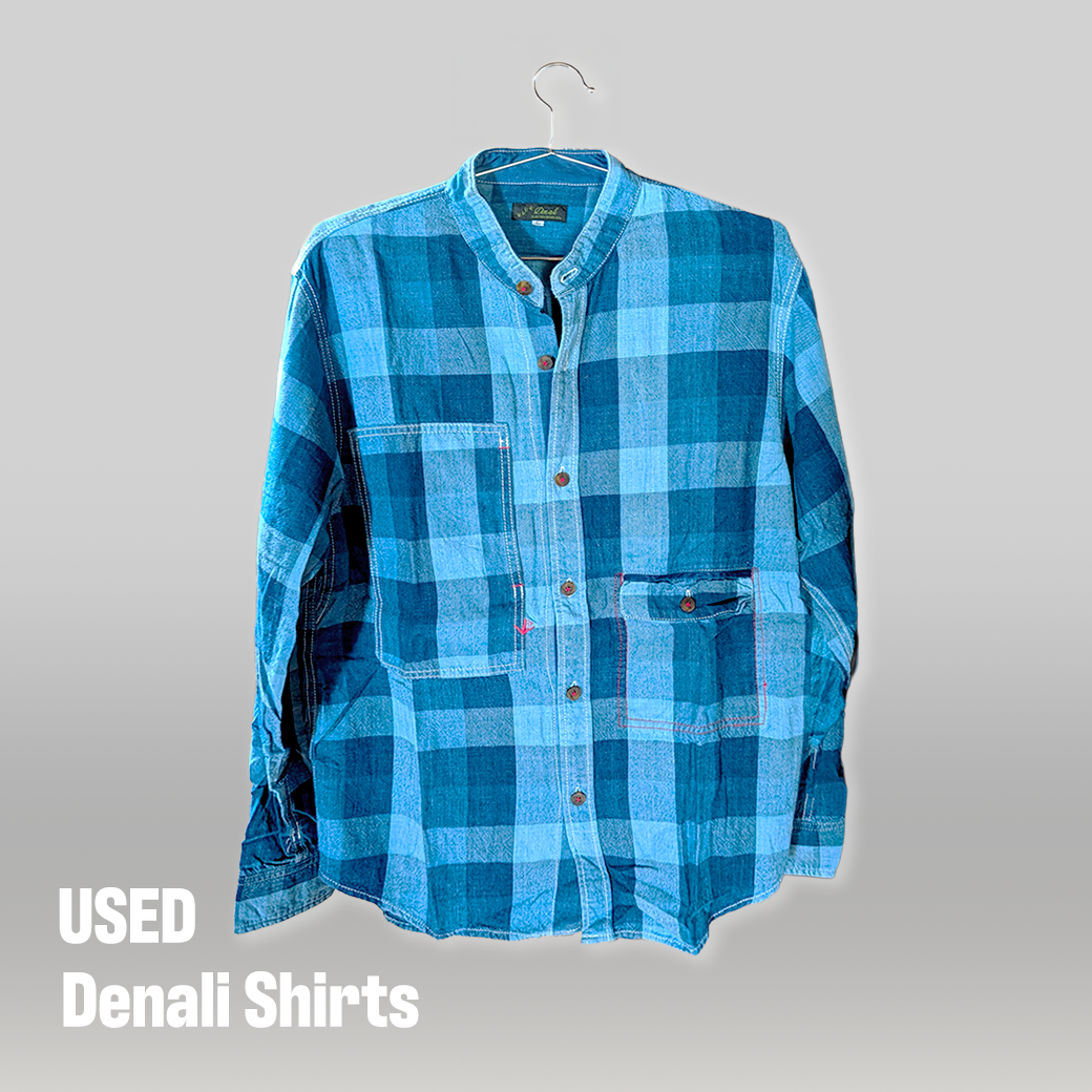 Denali バンドカラー チェックシャツ（Lサイズ）