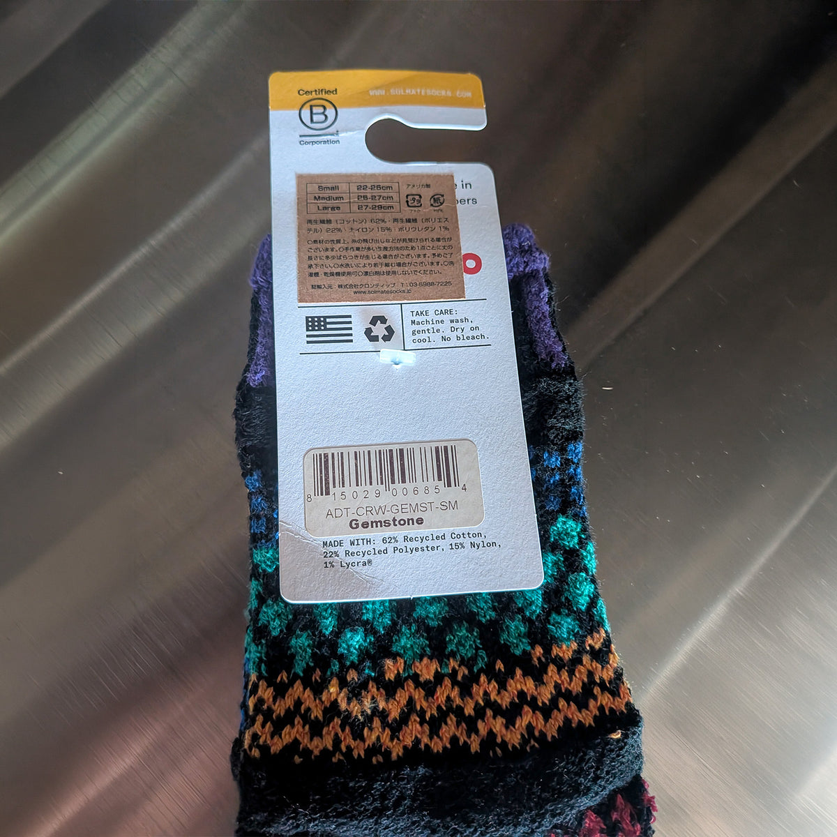 Solmate Socks クルーソックス GEMSTONE S 22～25cm
