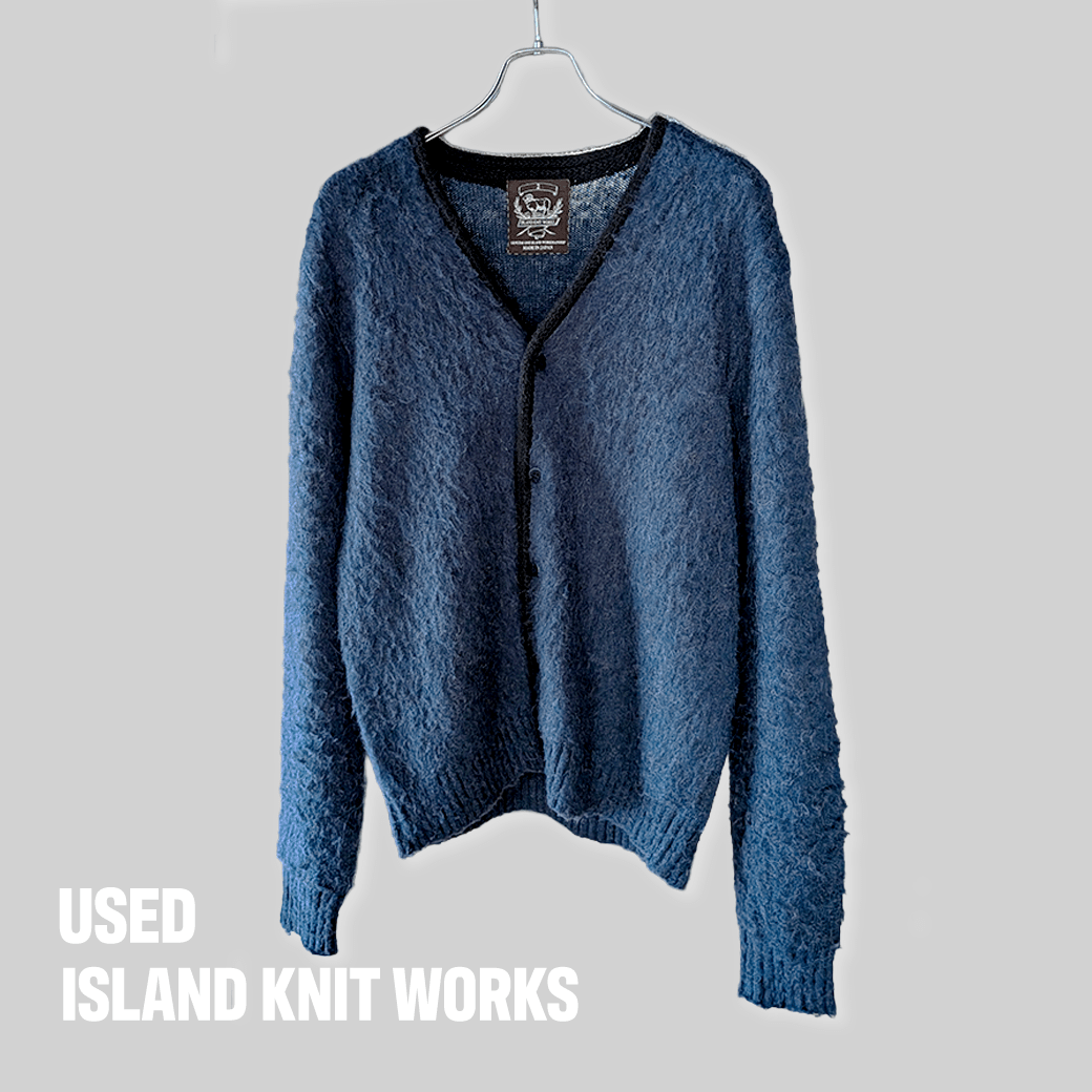 ISLAND KNIT WORKS Mohair Touch Cardigan / Navy / Size 2 - ALBUM RICE