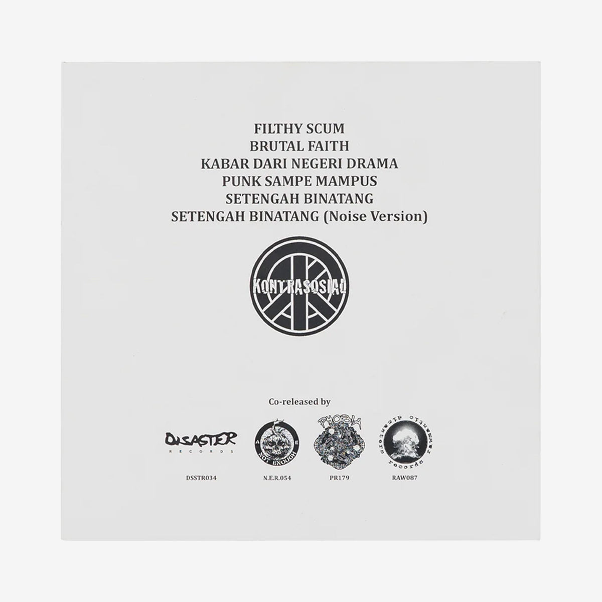KONTRASOSIAL – FILTHY SCUM EP 7″ レコード - ALBUM RICEレコード