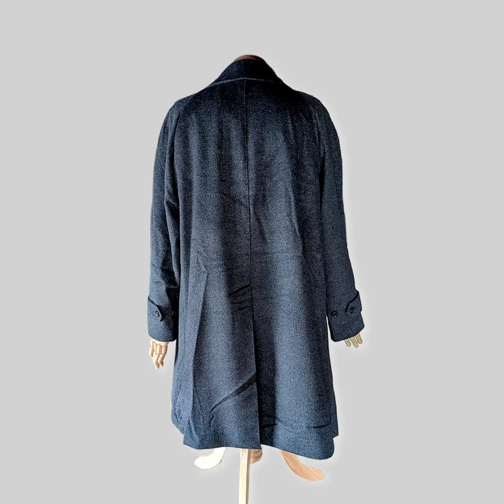 MACKINTOSH LONDON Wool Balmacaan Coat / Charcoal / Size 38 ALBUM RICE