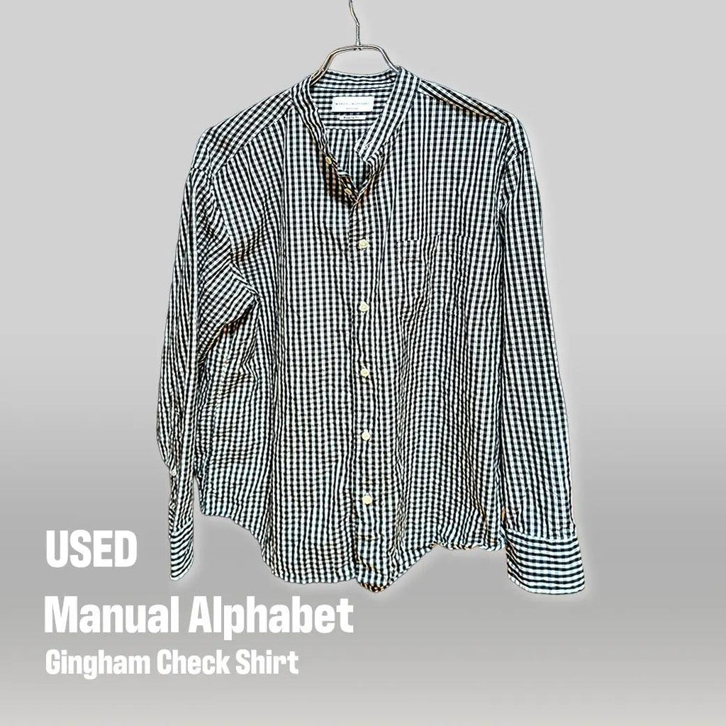 MANUAL ALPHABET ギンガムチェックシャツ（ブラック × ホワイト / size 3 / MADE IN JAPAN / USED）