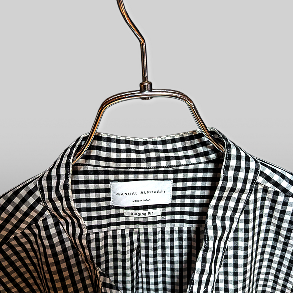 MANUAL ALPHABET ギンガムチェックシャツ（ブラック × ホワイト / size 3 / MADE IN JAPAN / USED）