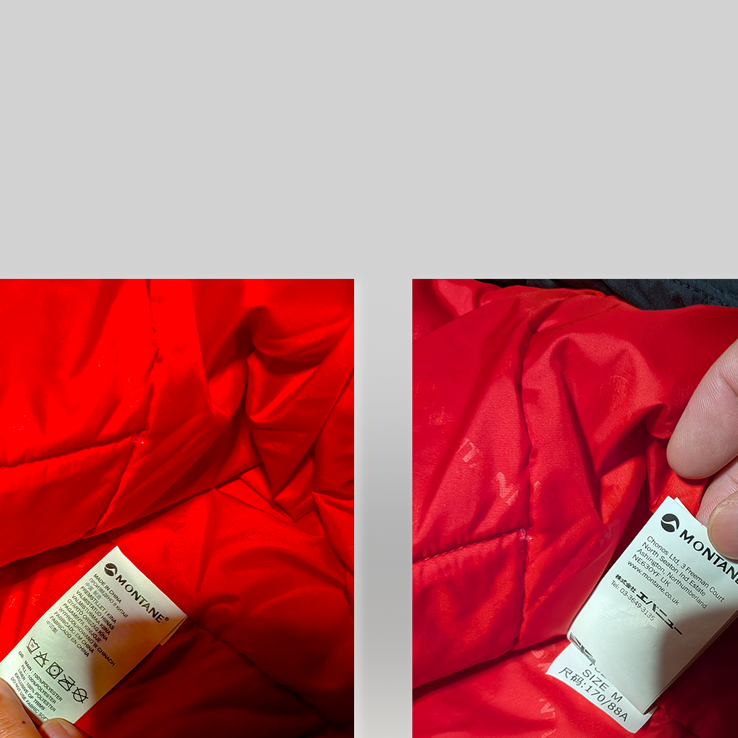 MONTANE Jacket／ブラック × レッドライニング