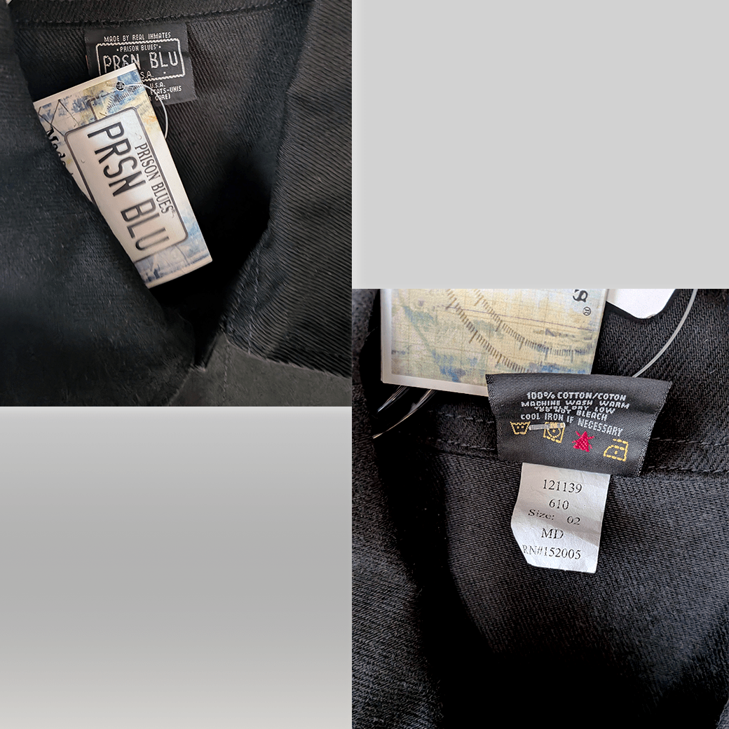 Prison Blues Yard Coat / Black / MEDIUM / USA Work Style - ALBUM RICE