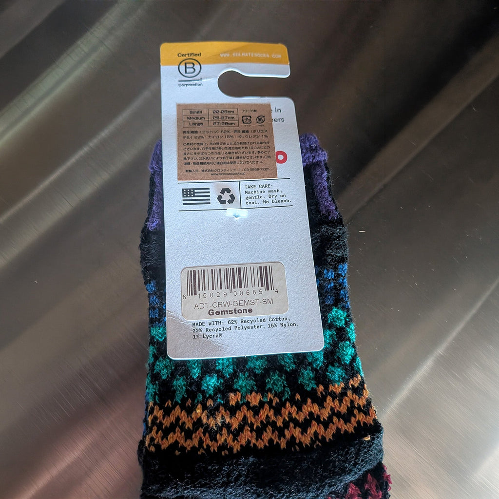Solmate Socks クルーソックス GEMSTONE S 22～25cm