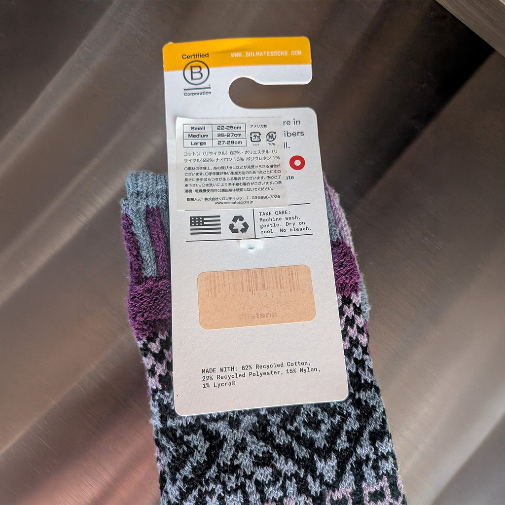 Solmate Socks クルーソックス WISTERIA S 22～25cm