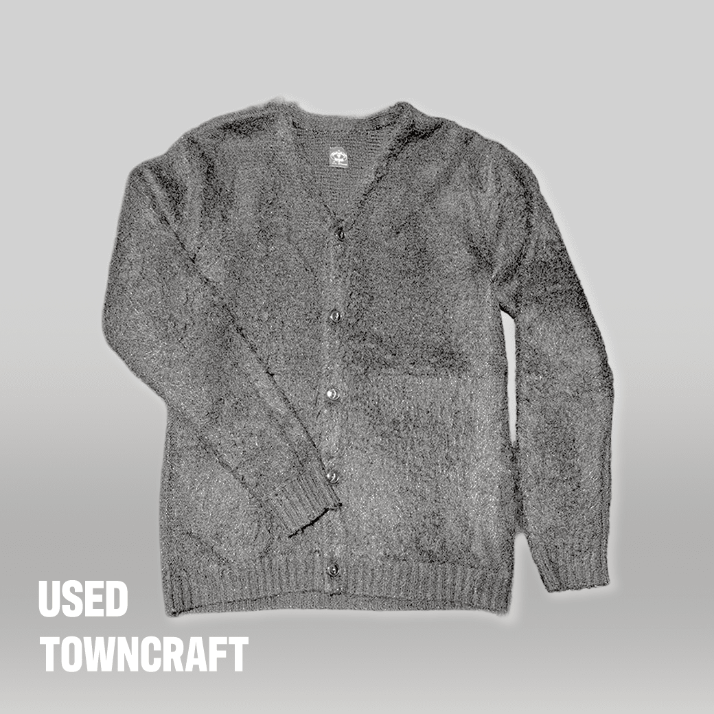 TOWNCRAFT（タウンクラフト） モヘアライク カーディガン ブラック Mサイズ ニット - ALBUM RICEニット