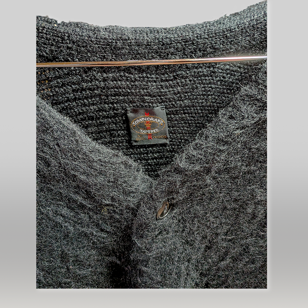 TOWNCRAFT（タウンクラフト） モヘアライク カーディガン ブラック Mサイズ