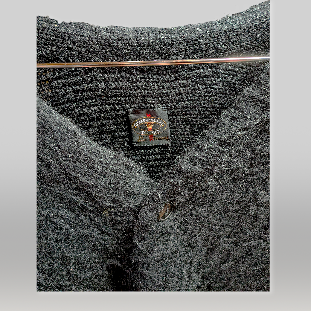 TOWNCRAFT（タウンクラフト） モヘアライク カーディガン ブラック Mサイズ