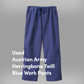 USED オーストリア軍 ヘリンボーンツイル ブルーワークパンツ