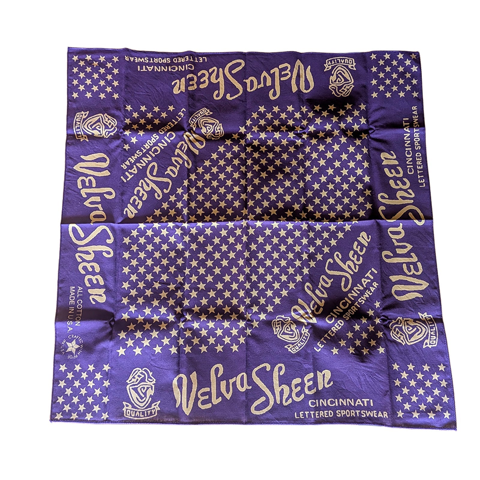 Velva Sheen USA製 コットンバンダナ STAR / CROSS 22×22インチ バンダナ - ALBUM RICEバンダナ